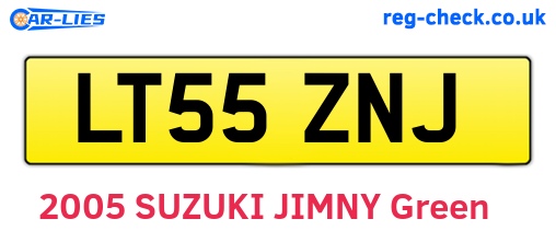 LT55ZNJ are the vehicle registration plates.