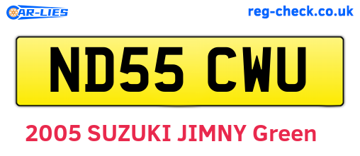 ND55CWU are the vehicle registration plates.