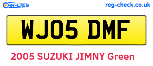 WJ05DMF are the vehicle registration plates.