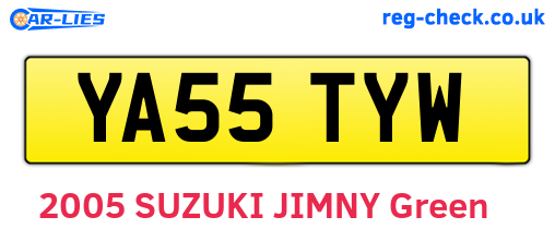 YA55TYW are the vehicle registration plates.