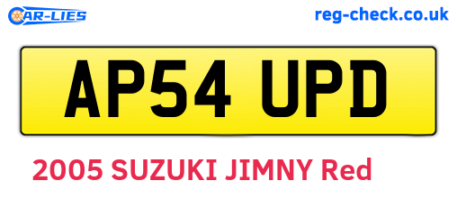 AP54UPD are the vehicle registration plates.