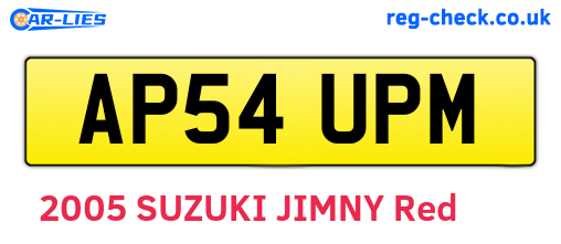 AP54UPM are the vehicle registration plates.