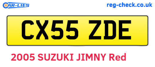 CX55ZDE are the vehicle registration plates.