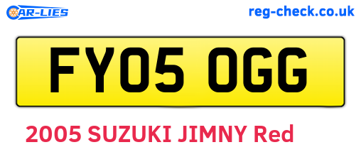 FY05OGG are the vehicle registration plates.