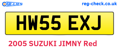 HW55EXJ are the vehicle registration plates.