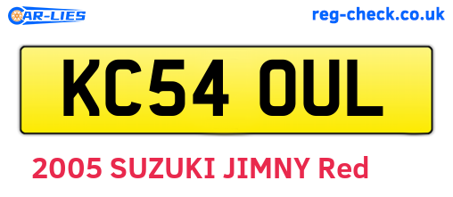 KC54OUL are the vehicle registration plates.