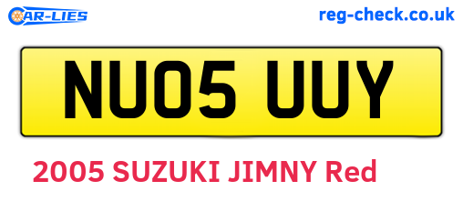 NU05UUY are the vehicle registration plates.
