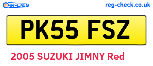 PK55FSZ are the vehicle registration plates.