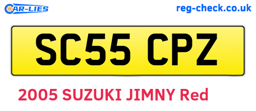 SC55CPZ are the vehicle registration plates.