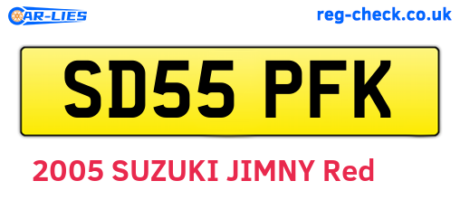 SD55PFK are the vehicle registration plates.