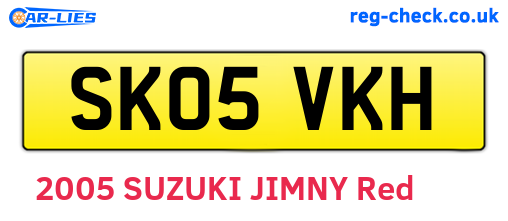 SK05VKH are the vehicle registration plates.