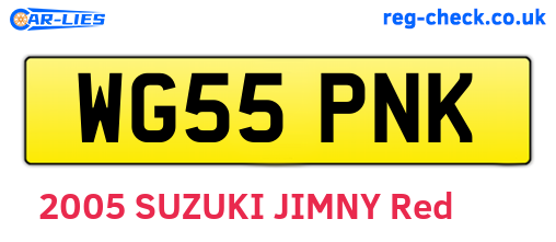 WG55PNK are the vehicle registration plates.