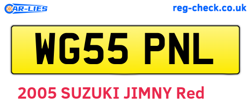 WG55PNL are the vehicle registration plates.