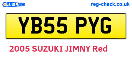 YB55PYG are the vehicle registration plates.