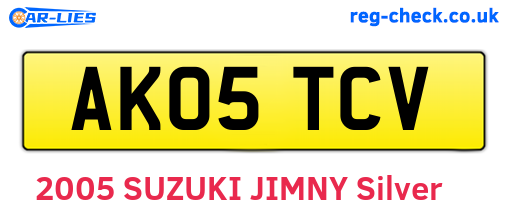 AK05TCV are the vehicle registration plates.