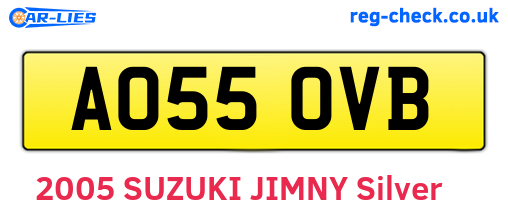 AO55OVB are the vehicle registration plates.