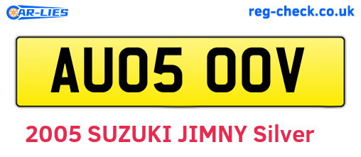 AU05OOV are the vehicle registration plates.