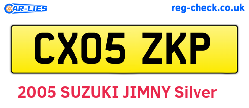 CX05ZKP are the vehicle registration plates.