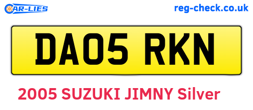 DA05RKN are the vehicle registration plates.