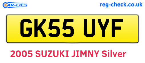 GK55UYF are the vehicle registration plates.