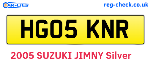 HG05KNR are the vehicle registration plates.
