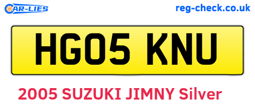 HG05KNU are the vehicle registration plates.