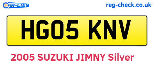 HG05KNV are the vehicle registration plates.