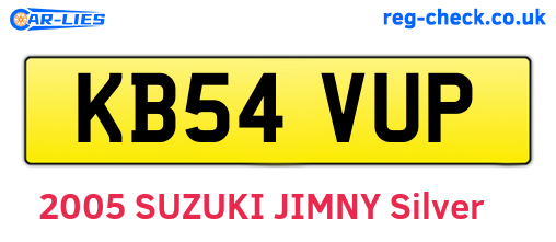 KB54VUP are the vehicle registration plates.