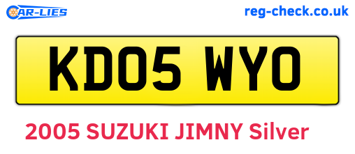 KD05WYO are the vehicle registration plates.