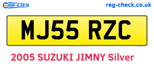 MJ55RZC are the vehicle registration plates.