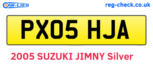 PX05HJA are the vehicle registration plates.