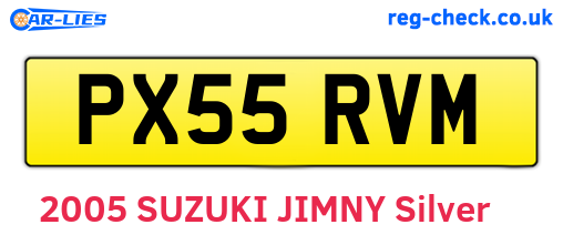 PX55RVM are the vehicle registration plates.