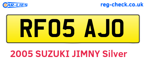 RF05AJO are the vehicle registration plates.
