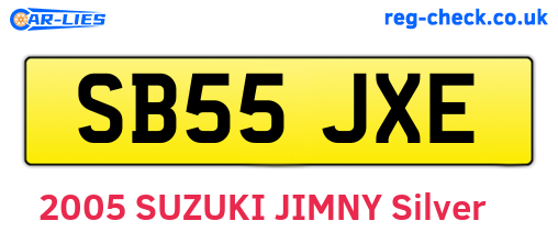SB55JXE are the vehicle registration plates.
