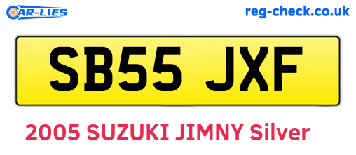 SB55JXF are the vehicle registration plates.