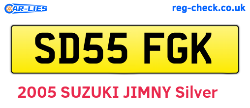 SD55FGK are the vehicle registration plates.