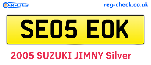 SE05EOK are the vehicle registration plates.