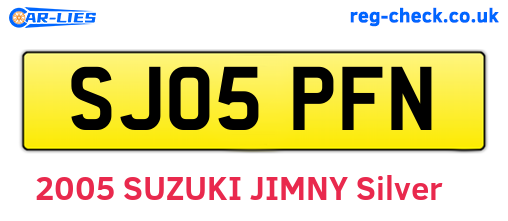 SJ05PFN are the vehicle registration plates.