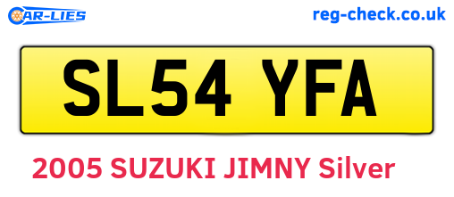 SL54YFA are the vehicle registration plates.