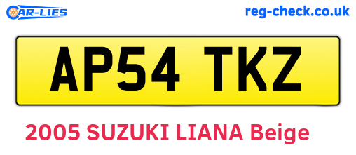 AP54TKZ are the vehicle registration plates.