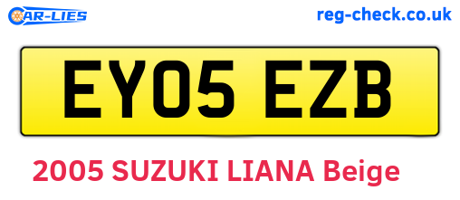 EY05EZB are the vehicle registration plates.