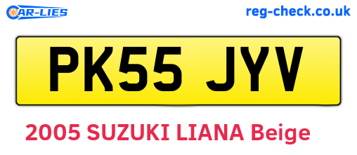 PK55JYV are the vehicle registration plates.