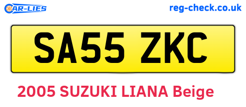 SA55ZKC are the vehicle registration plates.