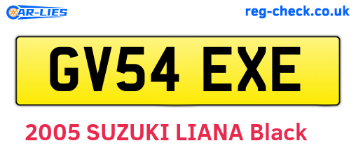 GV54EXE are the vehicle registration plates.