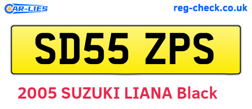 SD55ZPS are the vehicle registration plates.