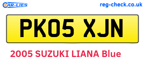 PK05XJN are the vehicle registration plates.