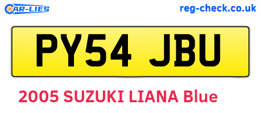 PY54JBU are the vehicle registration plates.