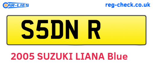 S5DNR are the vehicle registration plates.