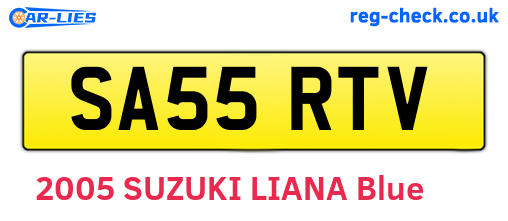 SA55RTV are the vehicle registration plates.