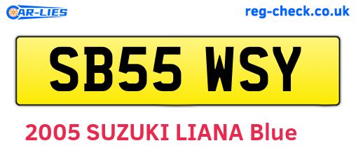 SB55WSY are the vehicle registration plates.